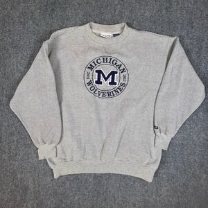 Crable Sportswear Michigan Wolverines Sweatshirt Grey Striped Mens Large L